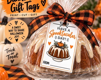 Halloween Bundt Cake Gift Tags, Spooktacular Day Printable (Digital Download)