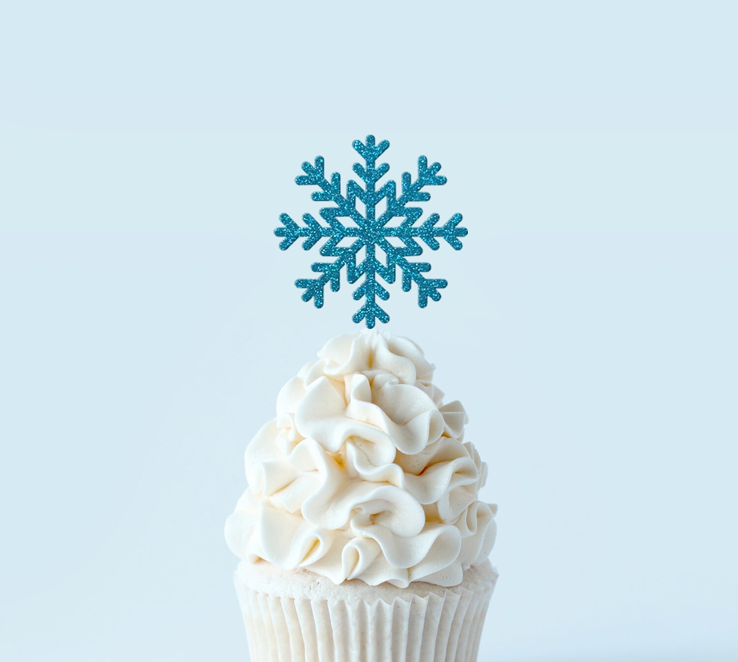 Snowflake Cupcake Toppers Frozen Snowflake Party Cupcake Etsy