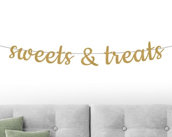 Sweets & Treats Banner, Candy Bar Hanging Banner Sign