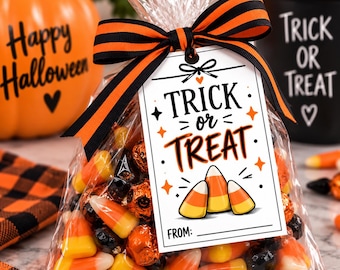 Candy Corn Halloween Gift Tags, Printable Treat Labels (Digital Download)