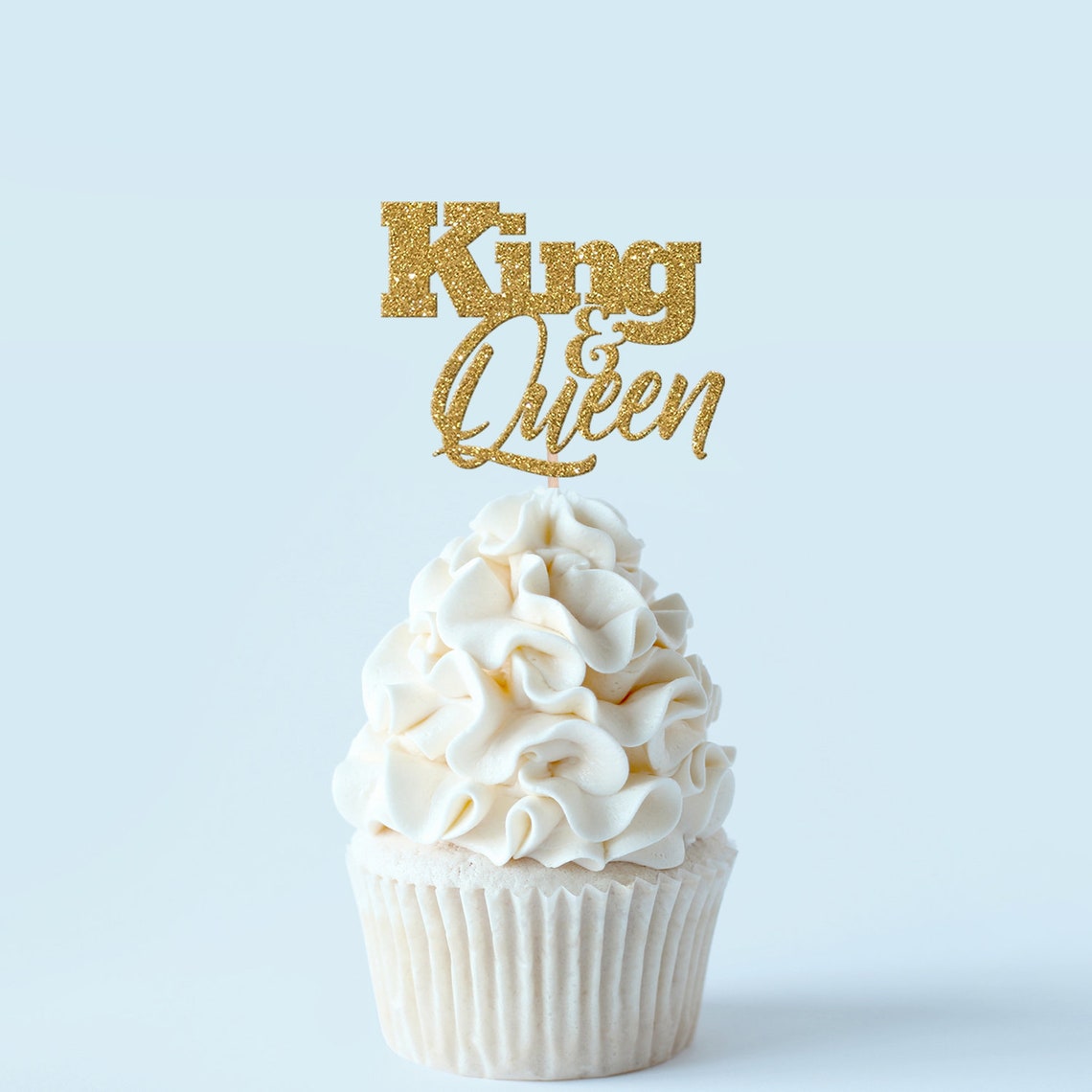 King and Queen Cupcake Toppers Anniversary Engagement Etsy