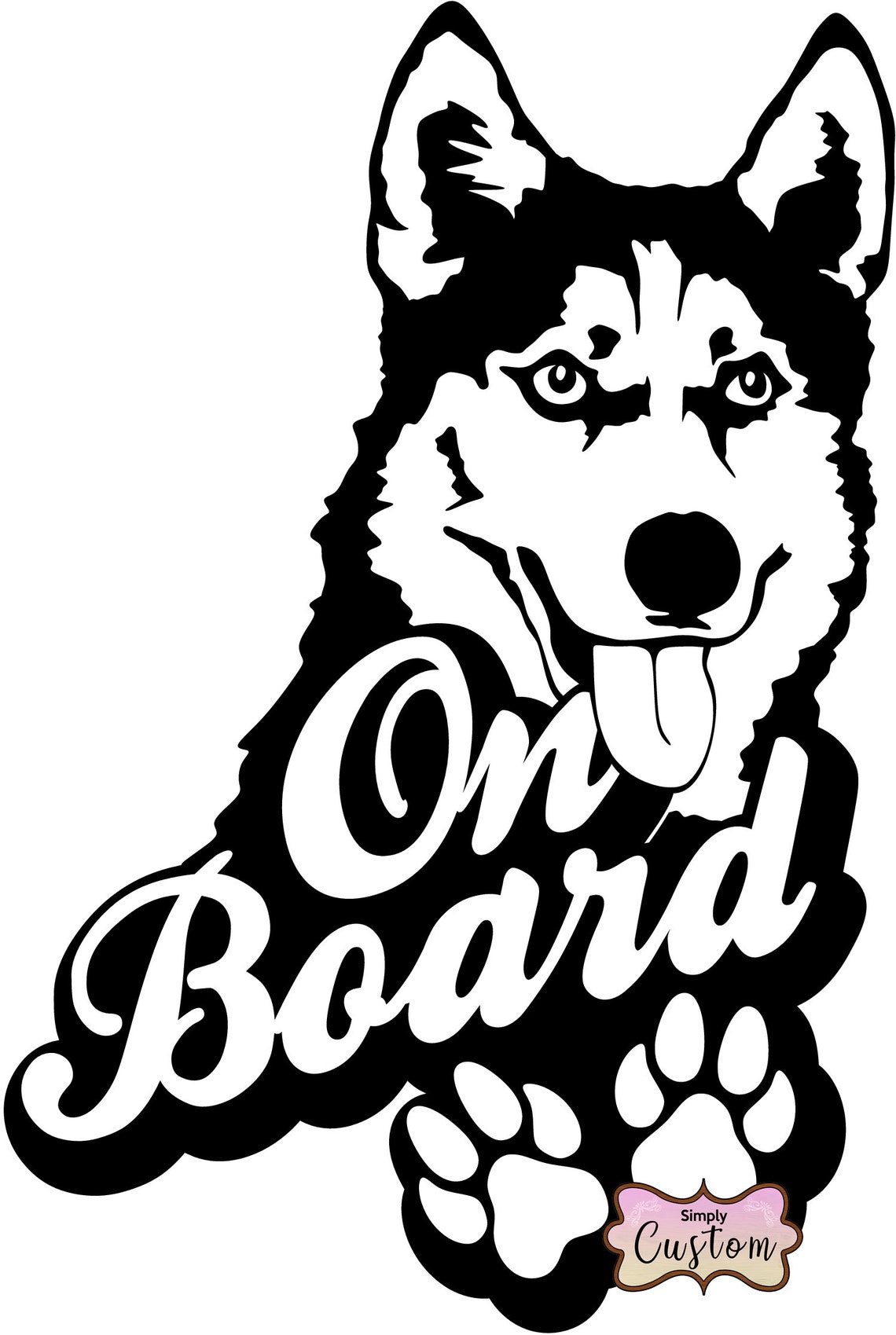 Husky Car Decal, Dog on Board Decal, Dog on Board Sticker, Siberian