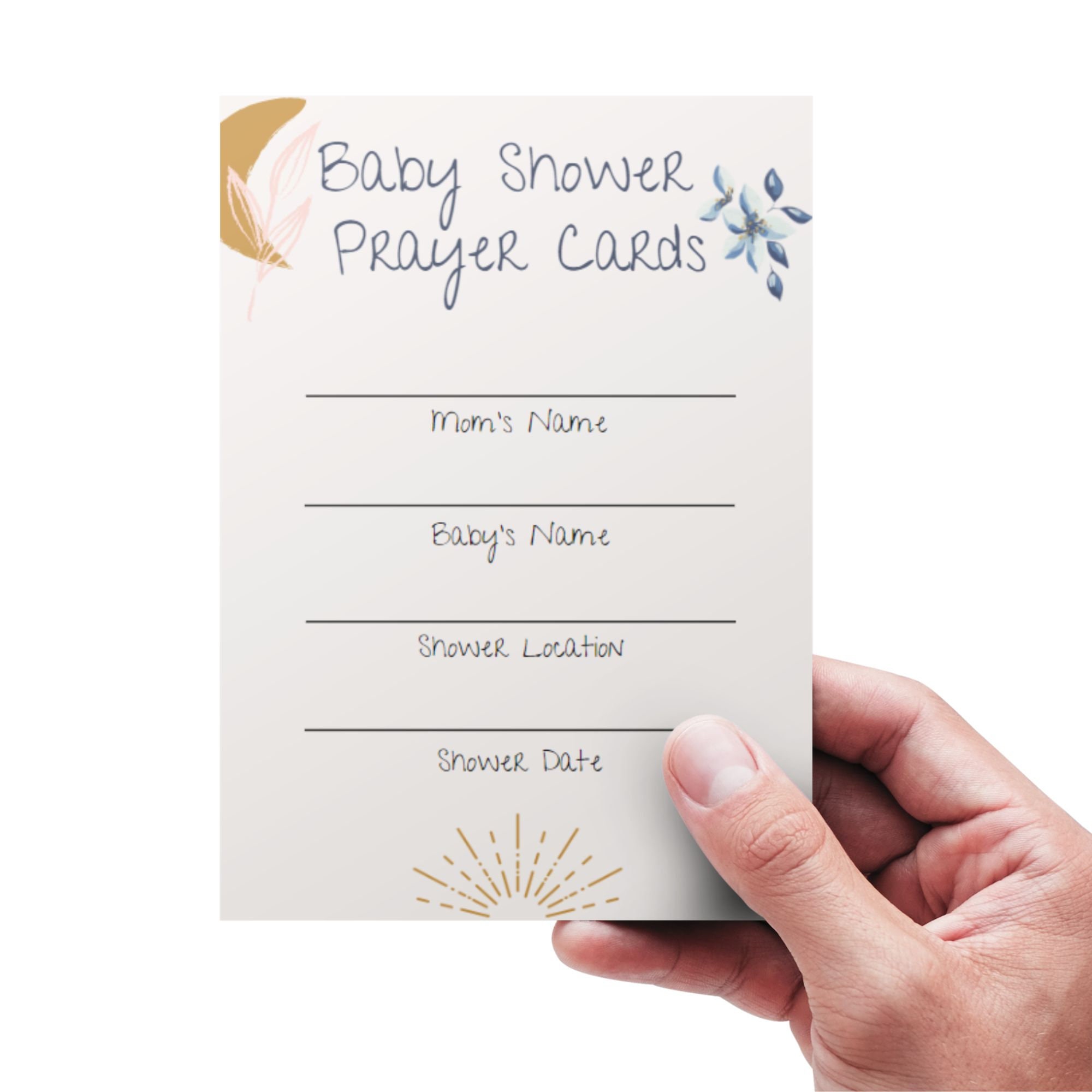 UHADRE Prayers For Baby Cards Set - 30 Cards & 1 Sign For Baby Shower Games & Decor (BBYX09)