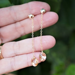 Gold Shadow Crystal Post Earrings