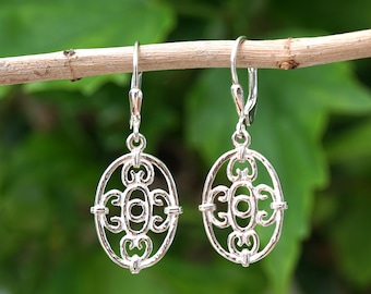 Victorian Filigree Sterling Silver Earrings