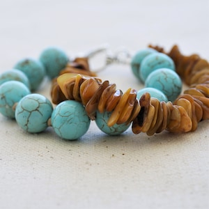 Turquoise and Shell Bracelet
