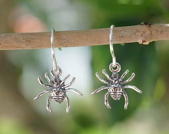Sterling Silver Spider Earrings