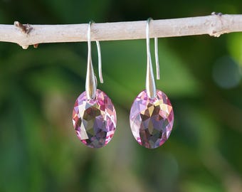 Rose Crystal Passions and Sterling Silver Earrings