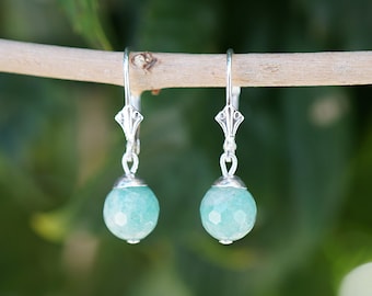 Sterling Silver and Amazonite Earrings