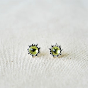 Peridot and Sterling Silver Post Earrings