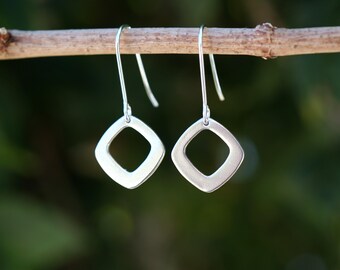 Open Diamond Sterling Silver Earrings