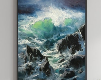 ART PRINT The Sculptor | Canvas | Paper | Ocean Seascape Wall Art, Coastal Landscape Poster, Nautical Painting, Beach House Home Decor
