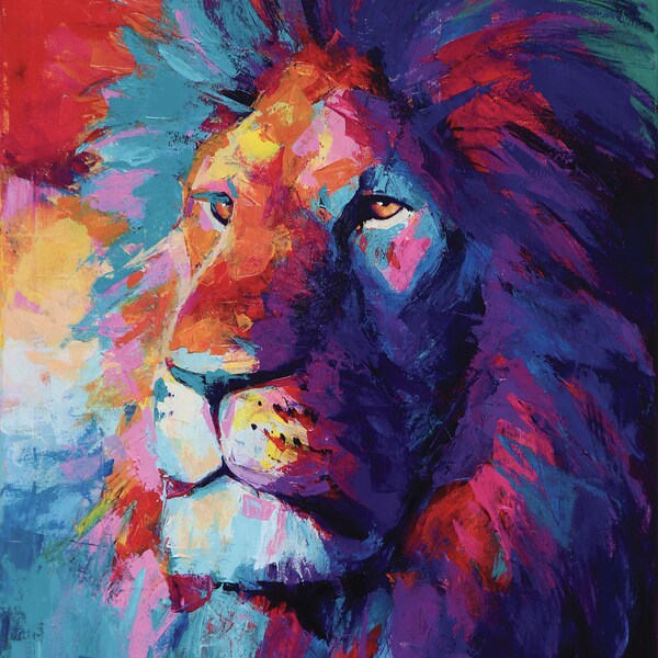 KING OF JUNGLE Print, Lion Art Canvas, Lion Artwork, Lion Art Poster, Lion Wall Art, Lion Home Decor, Lion Nursery Gifts, Lion Illustration