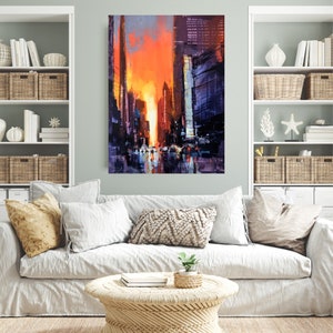 ORIGINAL PAINTING - Golden Gateway 18x24” acrylic on Canvas, Original Painting, City Painting, Cityscape Decor, Toronto Art, cityscape Art