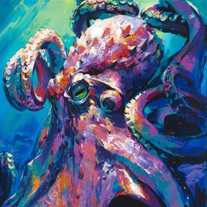 KING OCTOPUS Print, Octopus Print, Octopus Wall Art, Octopus Artwork, Octopus Home Decor, Octopus Poster, Octopus Artwork, Octopus Small Art