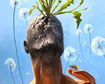 RESILIENT WEEDS Stampa in edizione limitata / Opera d'arte surrealista, Decorazione per il bagno, Ritratto artistico da parete, Regali di inaugurazione della casa, Regali di compleanno, Poster