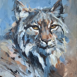 OLD SOUL Print | Lynx Print, Wild Cat Artwork, Lynx Portrait, Mountain Cat Art Print, Wild Animal Painting, Wildlife Wall Decor, Nature Art