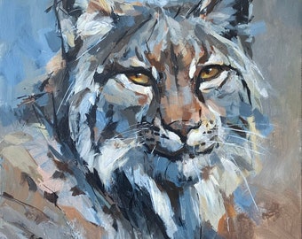 OLD SOUL Print | Lynx Print, Wild Cat Artwork, Lynx Portrait