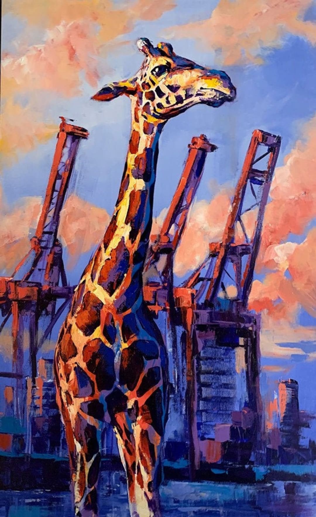 絵画 Girappy THE HERD MENTALITY Limited Edition Print, Giraffe Poster, Giraffe