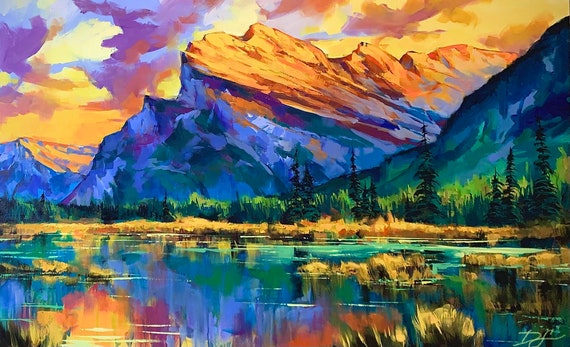 MOUNT RUNDLE Print, | Banff Poster, Mountain Artwork, Landscape Poster, Alberta Decor, Canadian Rockies, Canadian Scenery, Sunset Mountains
