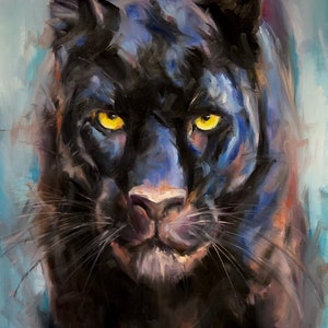 SPIRIT Print | Panther Print, Black Panther Wall Art, Panther Portrait, Wild Life Artwork, Wild Animal, Big Cat Portrait, Black Kitty