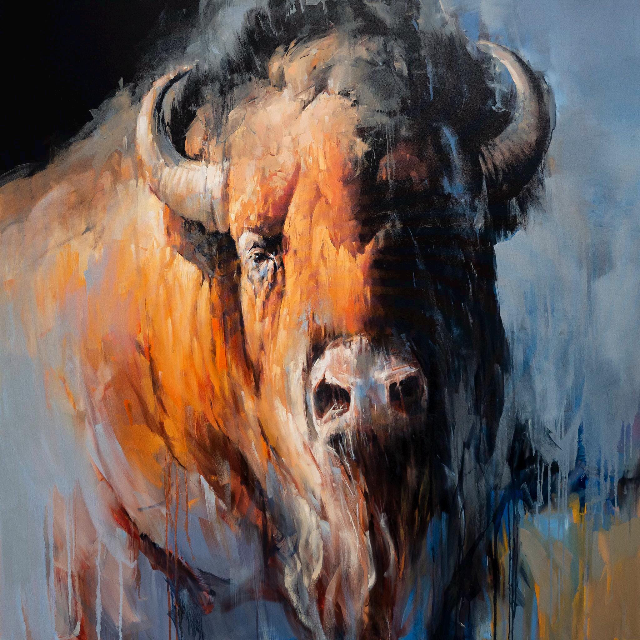 ART PRINT Resting Colossus | Canvas | Paper | Rustic Bison Wall Art ...