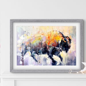 VESuvius Druck, Bison Poster, Bison Kunstwerk, Buffalo Poster, Stierdekor, Bison Druck, Buffalo Wandkunst, moderne Kunst