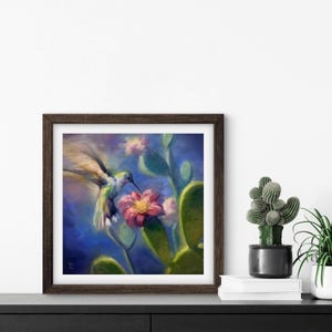 SWEETS & BARBS Druck, Vogel Archival Print, Kolibri Leinwand, Kolibri Kunstwerk, Kolibri Druck, Kolibri Poster, Kolibri Kunst