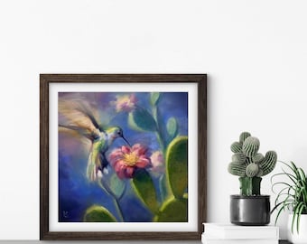 SWEETS & BARBS Print, Bird Archival Print, Hummingbird Canvas, Hummingbird Artwork, Hummingbird Print, Hummingbird Poster, Hummingbird Art