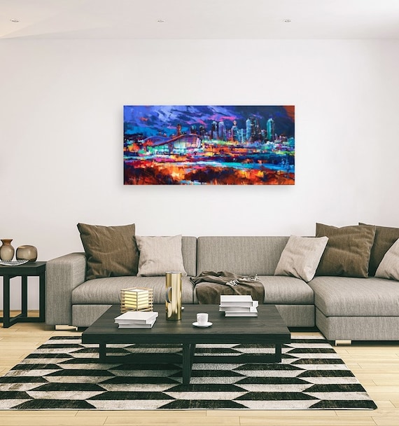 ART PRINT Saddledome | Canvas | Paper | Calgary Downtown Skyline