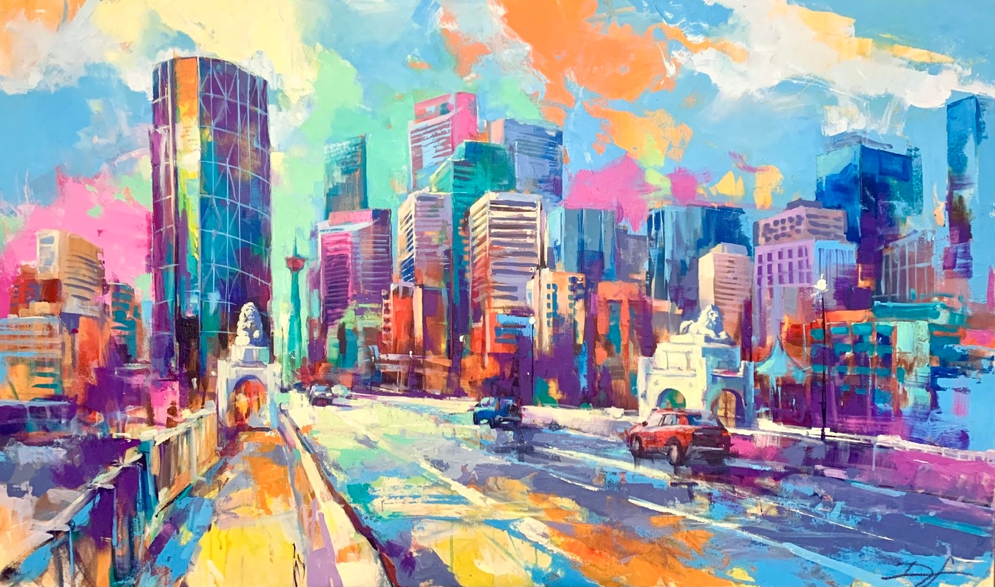 CENTRE GUARDIANS Print City Canvas Calgary Print Calgary