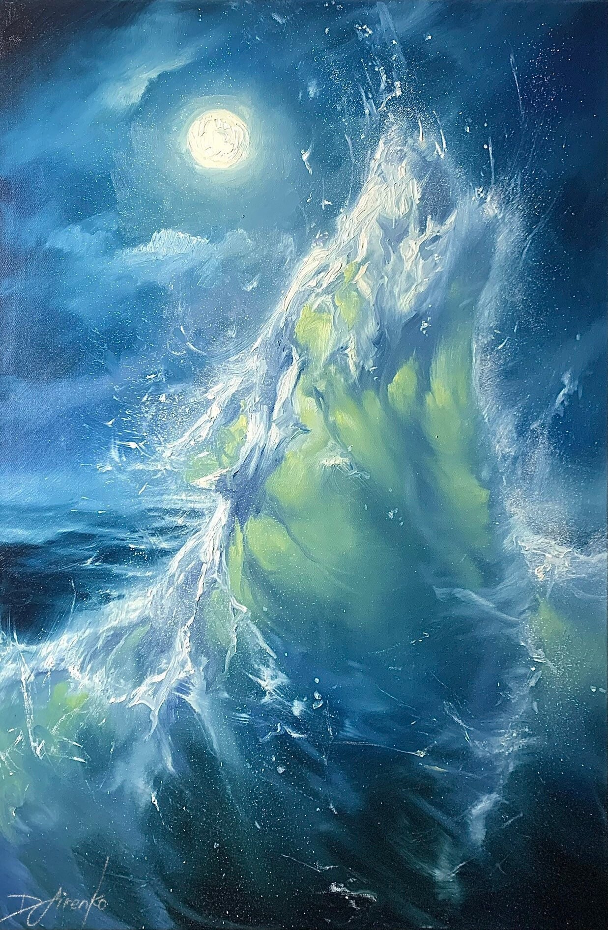 SOUL SEARCHING Print, Seascape Poster, Seascape Artwork, Wolf