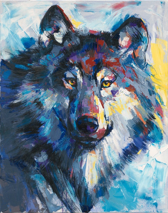 WOLF Print Wolf Canvas Wolf Home Decor Wolf Wall Art Wolf Etsy