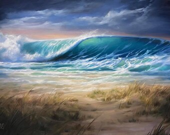 夏た〜海景色。40＊50绘框つき カスタム海景 | オリジナル絵画、カスタマイズされたオリジナル