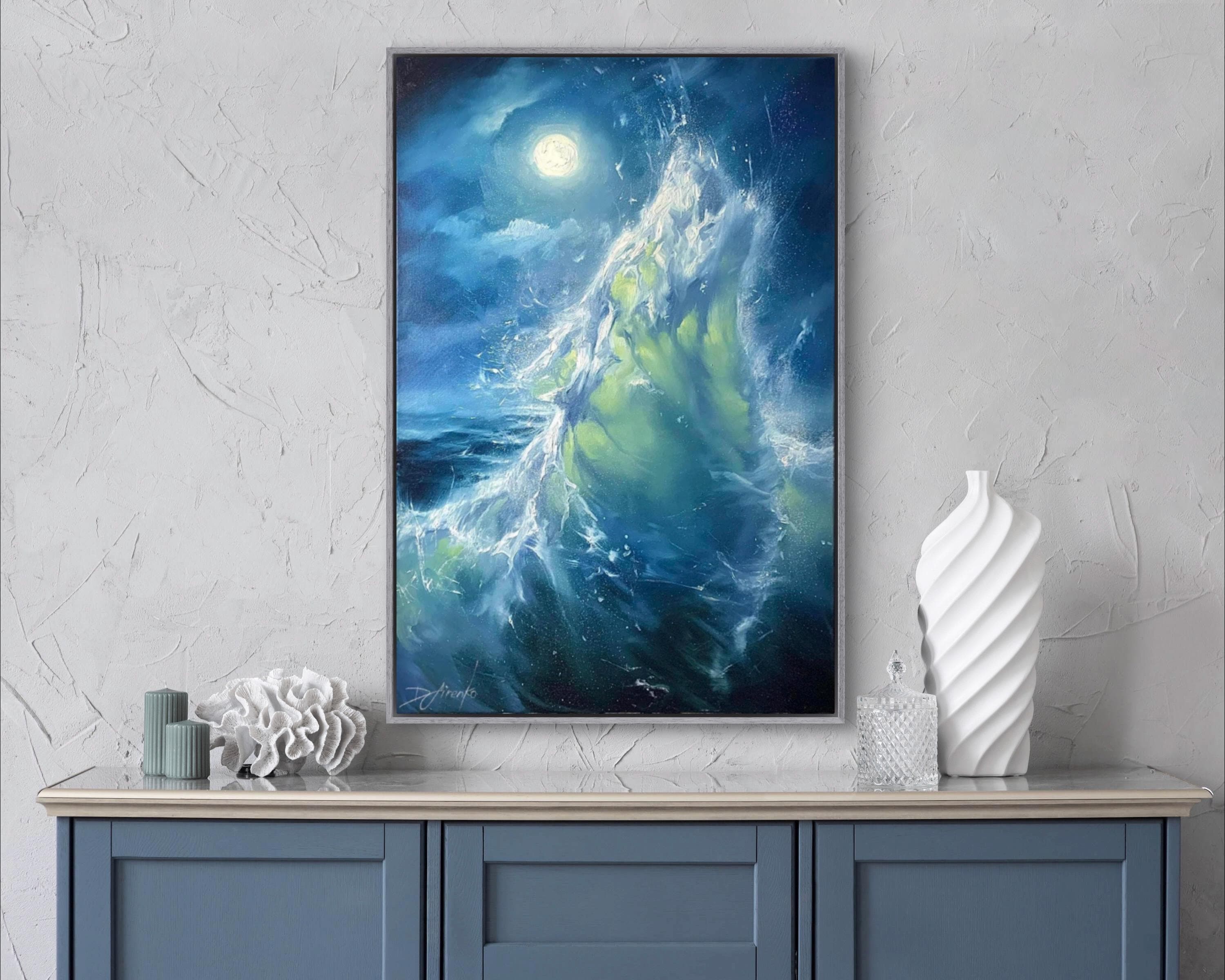 SOUL SEARCHING Print, Seascape Poster, Seascape Artwork, Wolf