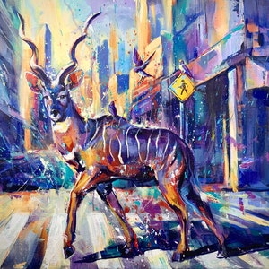 THE CROSSINGS Limited Edition Print, Kudu Artwork, Kudu Print, Home Decor, Birthday Gift, Wedding Gift, Kudu Home Decor, Kudu Wall Art