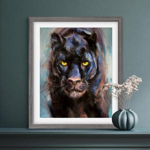 SPIRIT Print | Panther Print, Black Panther Wall Art, Panther Portrait, Wild Life Artwork, Wild Animal, Big Cat Portrait, Black Kitty