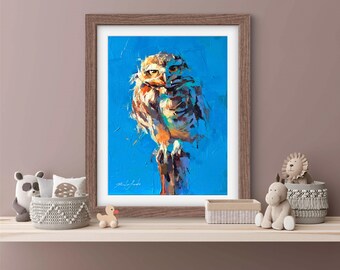 SUN BATHING Print, Owl Print, Owl Wall Art, Owl Artwork, Owl Home Decor, Owl Poster, Owl Artwork, Owl Small Art, Owl Home Decor