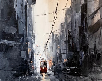 LONE TRAVELER Print, Cityscape Canvas, Cityscape Home Decor, Cityscape Wall Art, Cityscape Poster, Cityscape Print, Cityscape Art
