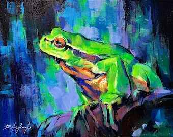 THE THINKER Print, Frog Print, Frog Wall Art, Frog Artwork, Frog Home Decor, Frog Poster, Toad Artwork, Frog Small Art, Frog Home Decor