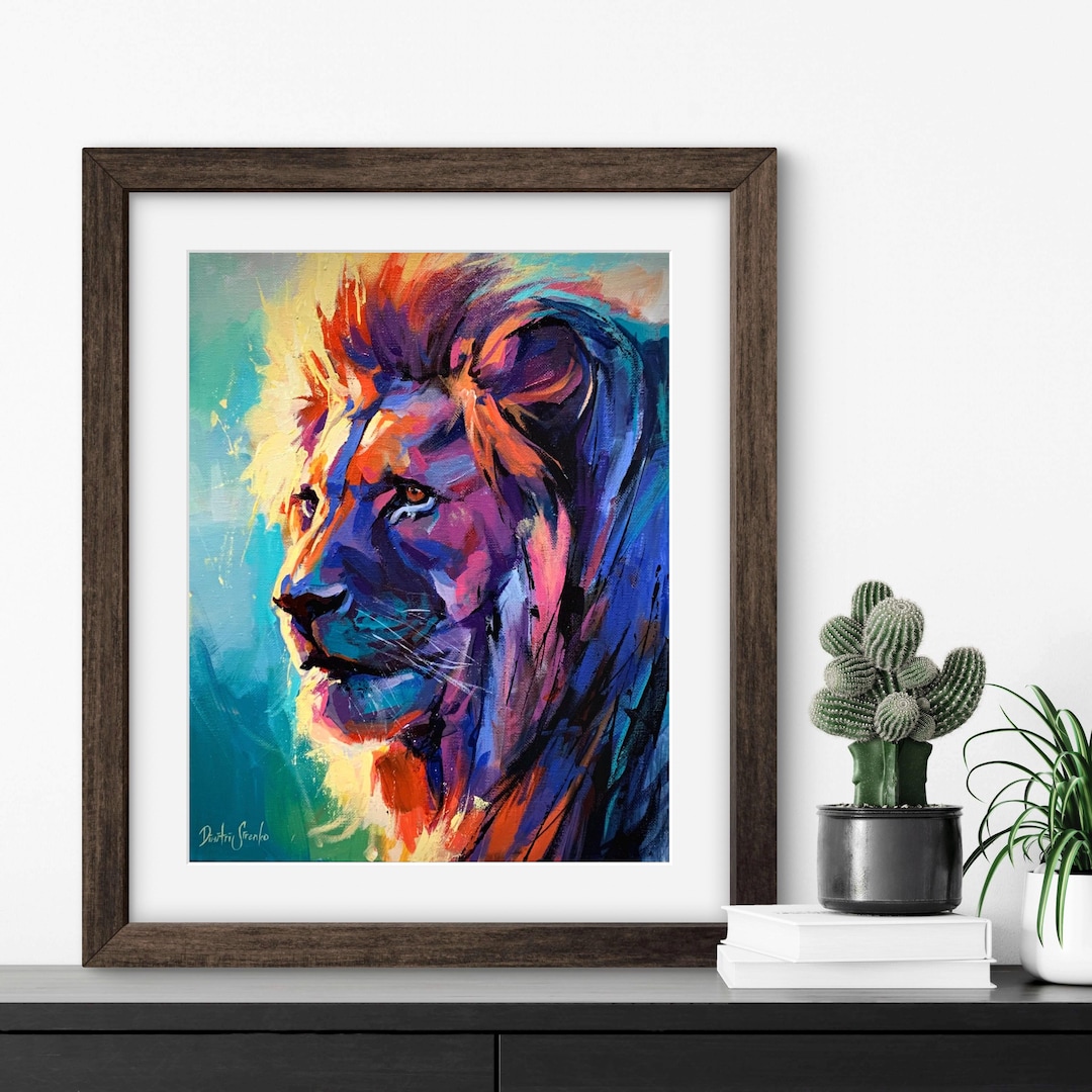 THE KING Print | Lion Print, Safari Animals, Lion Portrait, Wild