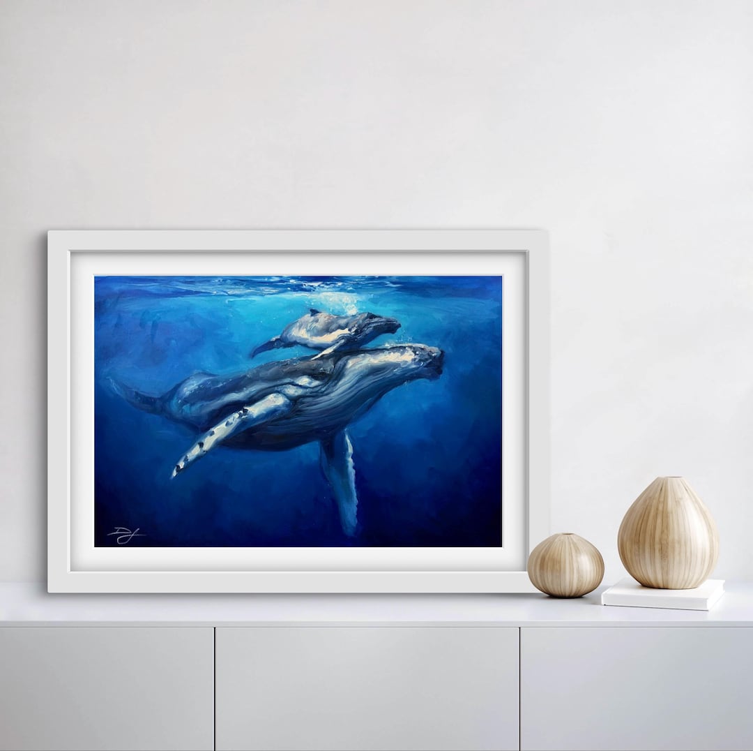 THE GUIDE Print, Whale Poster, Humpback Artwork, Whale Print