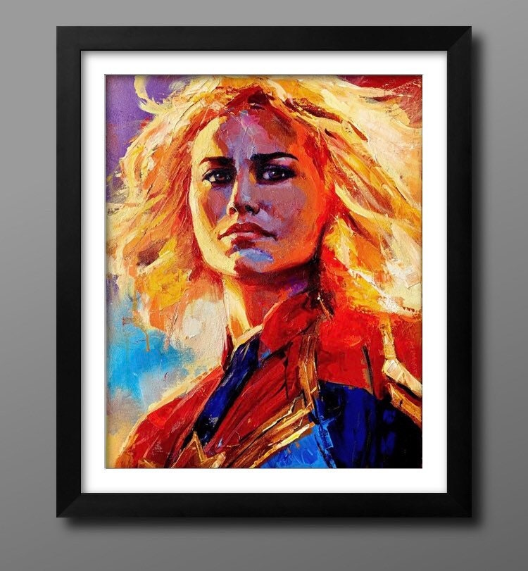 CAPTAIN MARVEL Print Marvel Canvas Marvel Artwork Marvel Etsy