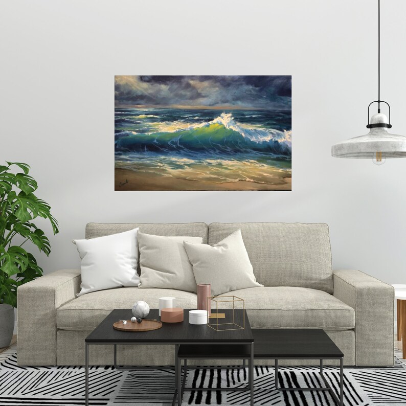 ART PRINT Hope Canvas Paper Ocean Seascape Wall Art, Coastal Waves