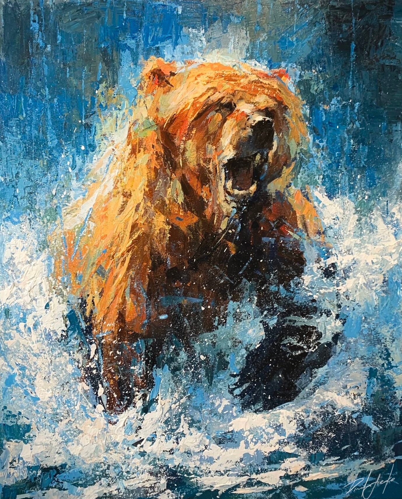 ART PRINT Unstoppable | Canvas | Paper | Grizzly Bear Poster
