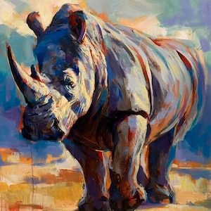 RHINO 3 Print | Rhino Art Print, African Wildlife Art, Rhino Home Decor, Rhino Canvas Print, Safari Rhino Artwork, Rhino Poster