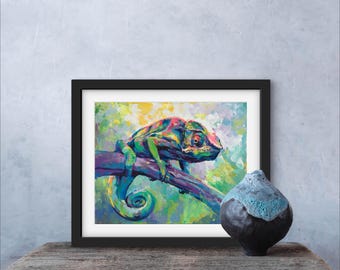 カメレオンプリント、カメレオンキャンバスアート、カメレオンのホーム