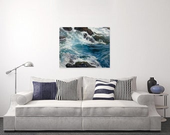 ORIGINAL PAINTING - "Turbulence" 24x30", Wave Painting, Seascape Artwork, Seascape Decoration, Seascape Original Painting, Waves Art, Ocean