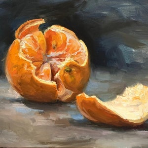 SWEET PEELS Print | Orange Art Print, Orange Artwork, Still Life Poster, Still Life Painting, Orange Art Canvas, Still Life Print