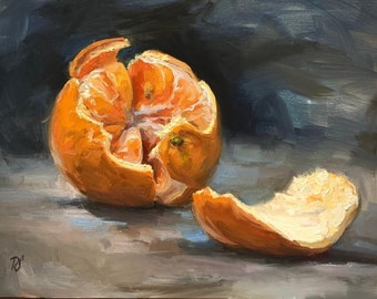 SWEET PEELS Print | Orange Art Print, Orange Artwork, Still Life Poster, Still Life Painting, Orange Art Canvas, Still Life Print